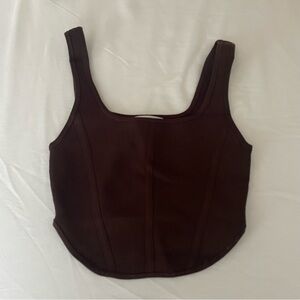 Babaton Sculpt Knit Bustier Tank - Coffee Bean